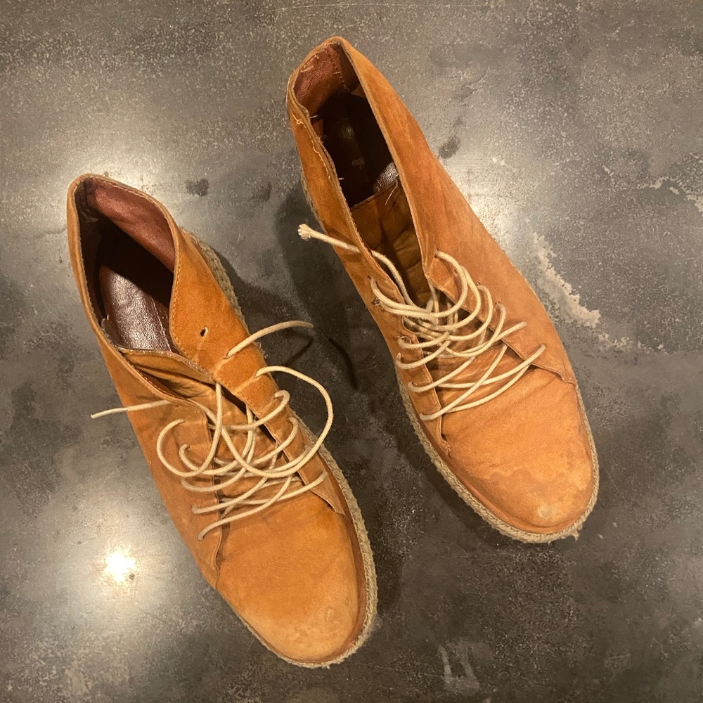 Rachel Comey Tan Suede Espadrille Boots